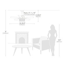 5 - Blade Double Oval Crystal Ceiling Fan with Remote Control