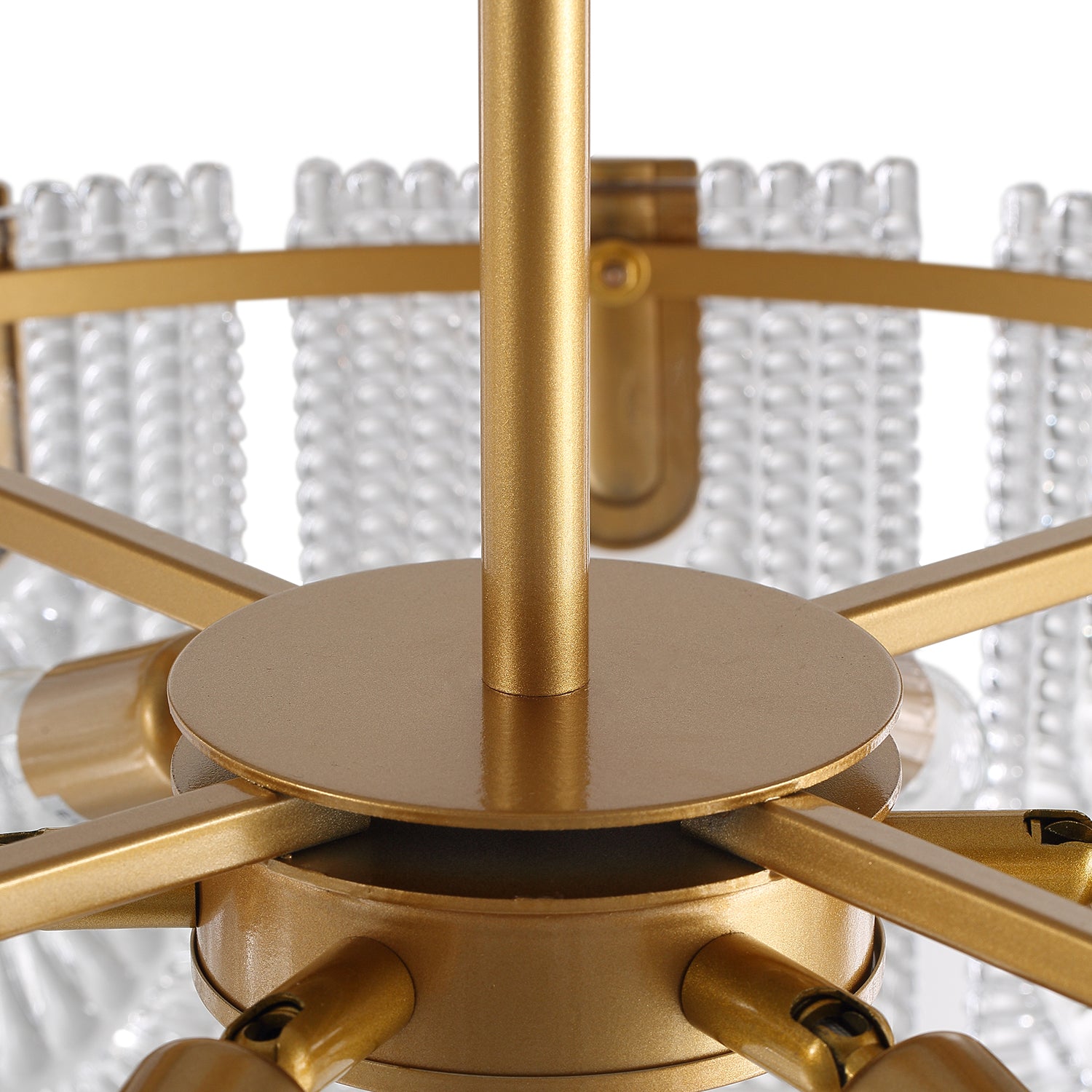 Round Shape Gold Glass Chandelier - Detail | Sofary