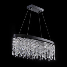 Oval Crystal Raindrop Chandelier - Black Background | Sofary