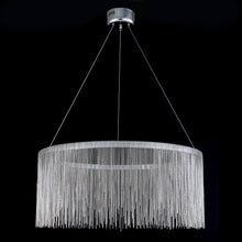 Contemporary Round Linear Aluminum Chandelier - Pendent Light