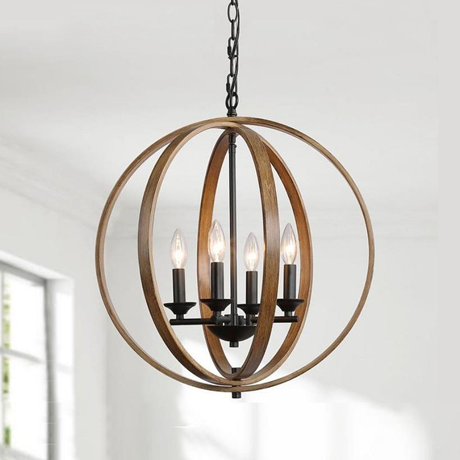 Dark Bronze Orb Chandelier - Rustic Design  | Sofary