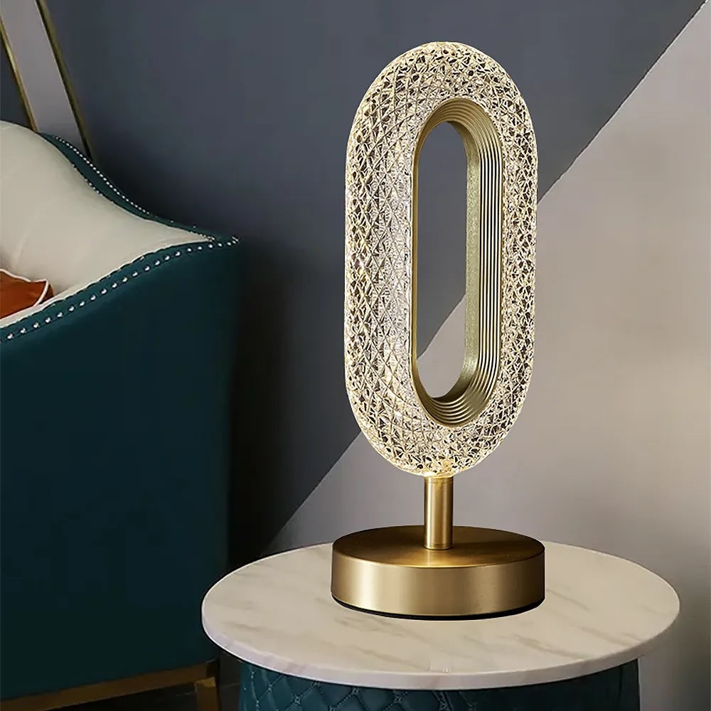 Elegant Ovated Ring LED Table Lamp - Luxury Design - Living Room