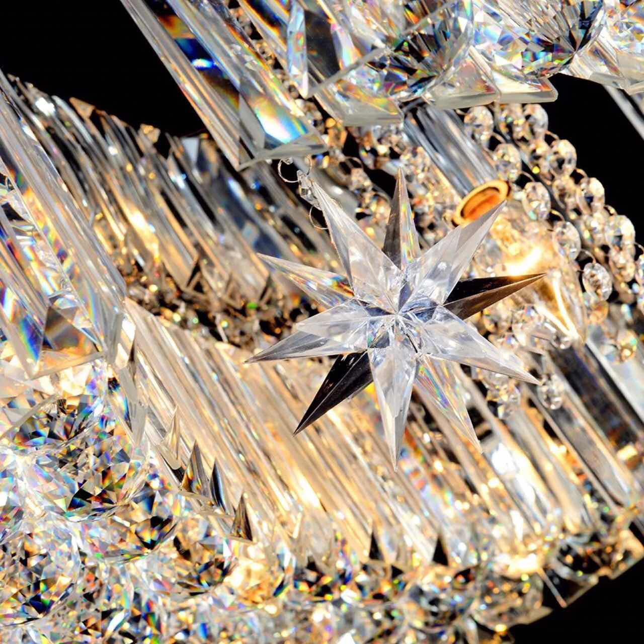 Elegant Moons and Stars Crystal  Chandelier - Ceiling Light - details