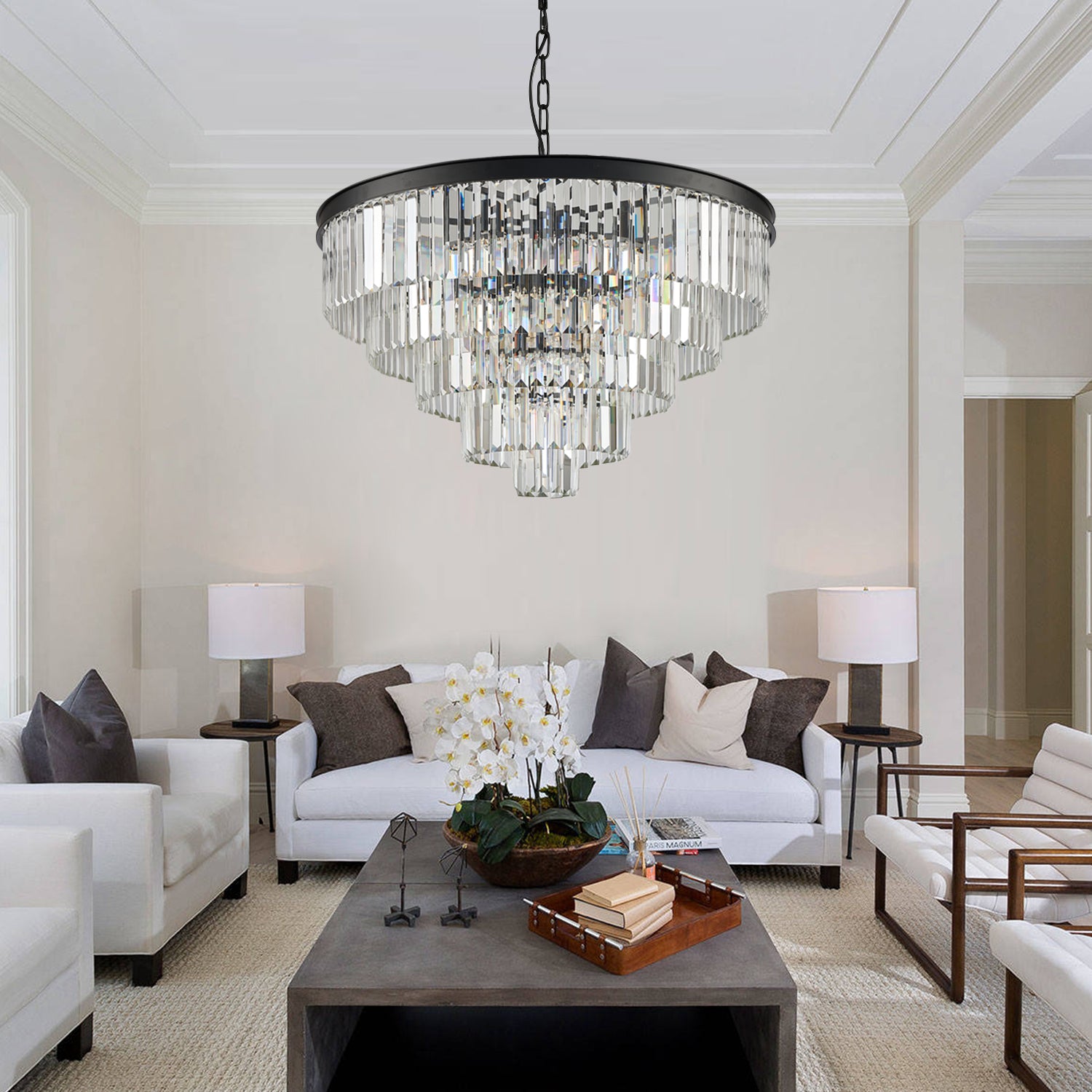 Five & Seven Tiers Crystal Chandelier - Pendant Light - Living Room | Sofary