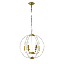 Glass Gold Orb Chandelier - White Background | Sofary 