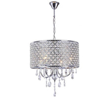 4-Light Candle Style Drum Crystal Chandelier