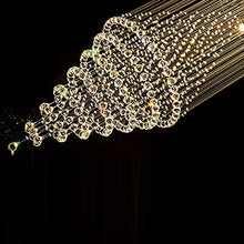 Luxury Modern Round Crystal Chandelier - Staircase Lighting Fixture - details