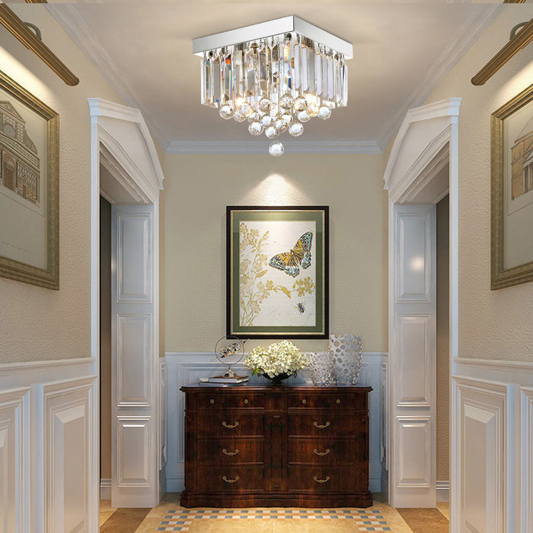 Modern Crystal Raindrop Ceiling Lighting Sofary Lighting