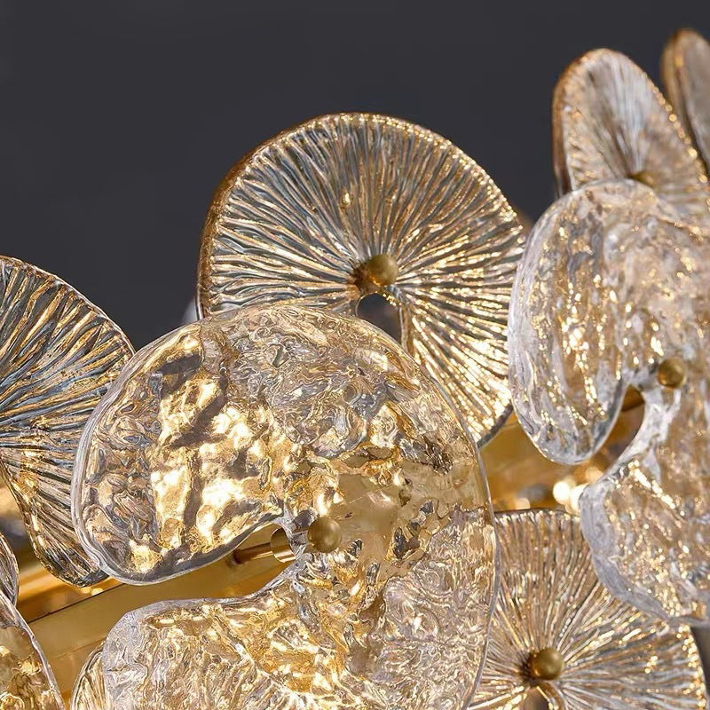 Modern Luxury Gold Glass Chandelier - Glass Detail | Sofary
