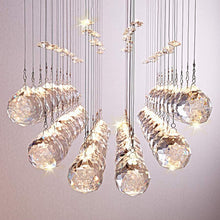 Modern Rectangular  Crystal Ball Chandelier - Dining Table Ceiling Lamp - details