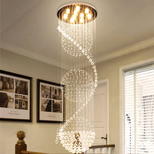 Modern Spiral Three Sphere Raindrop Crystal Chandelier Lighting - Staircase