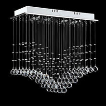 Modern Wing Shape Crystal Chandelier with Rectangular Base 