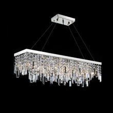 Rectangular Crystal Chandelier With Linear Design - Dining Room