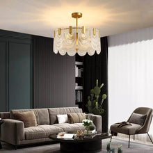 Round Shape Gold Glass Chandelier - Living Room | Sofary