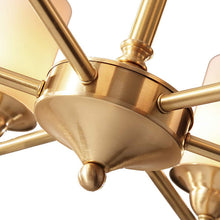 Rustic Vintage Pendant Light with Brass Body White Glass Lampshade - details