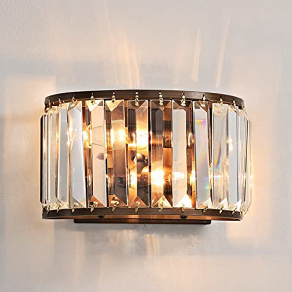 Semicircle Clear Crystal Wall Sconce | Sofary