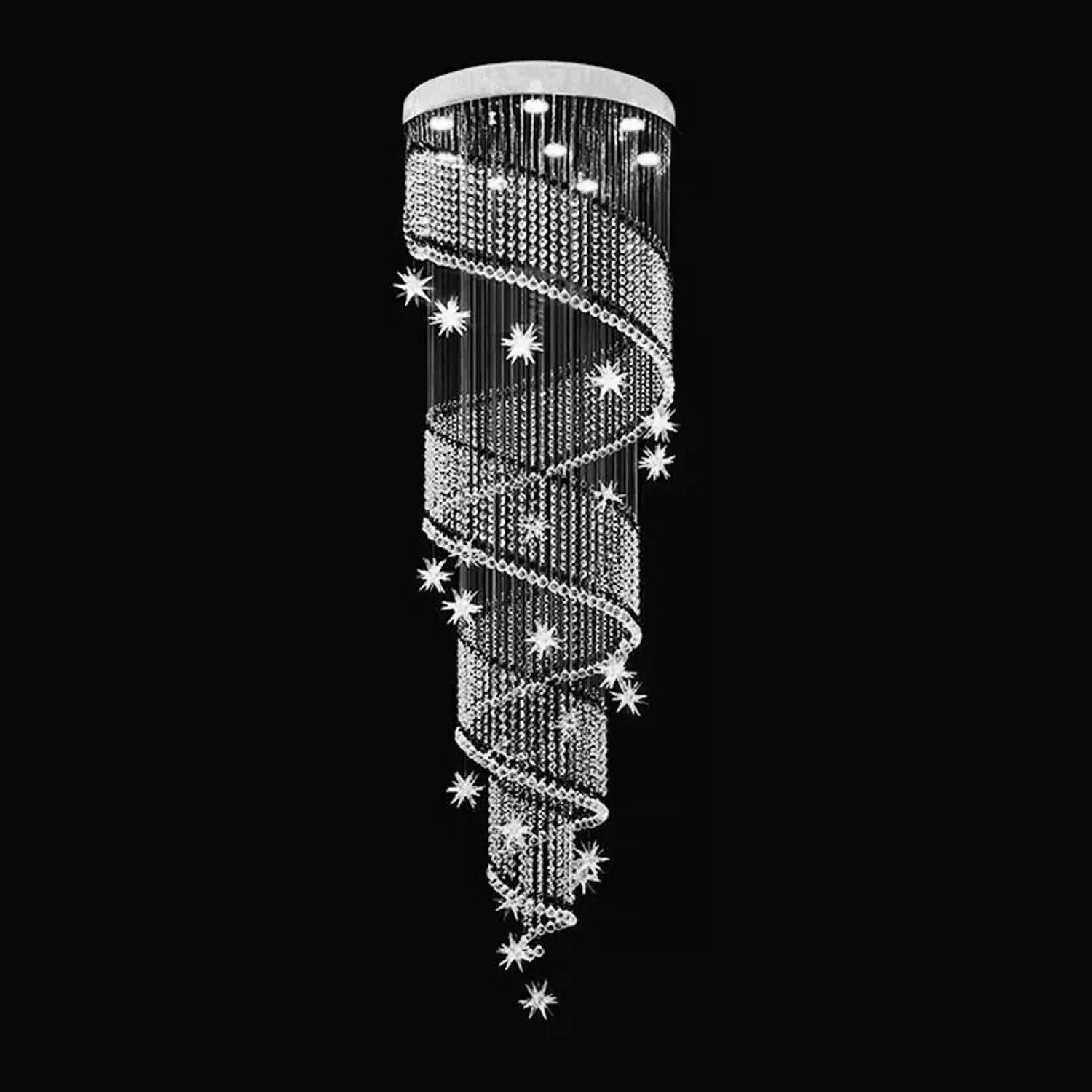 Spiral Meteor Shower Crystal Raindrop Chandelier - Staircase Chandelier