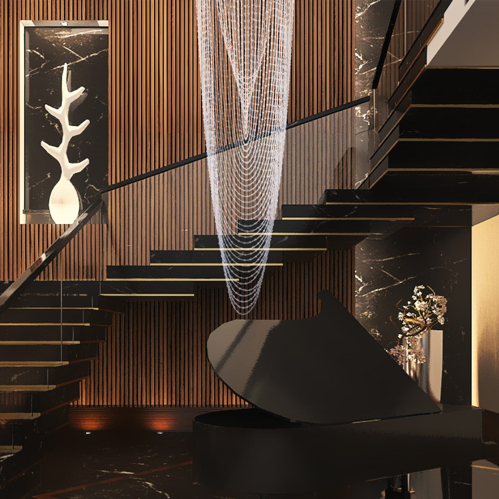 Waterfall Beaded Curtains Design Crystal Chandelier for Foyer | Sofary