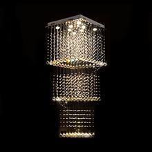 Square Long Crystal Raindrop Chandelier