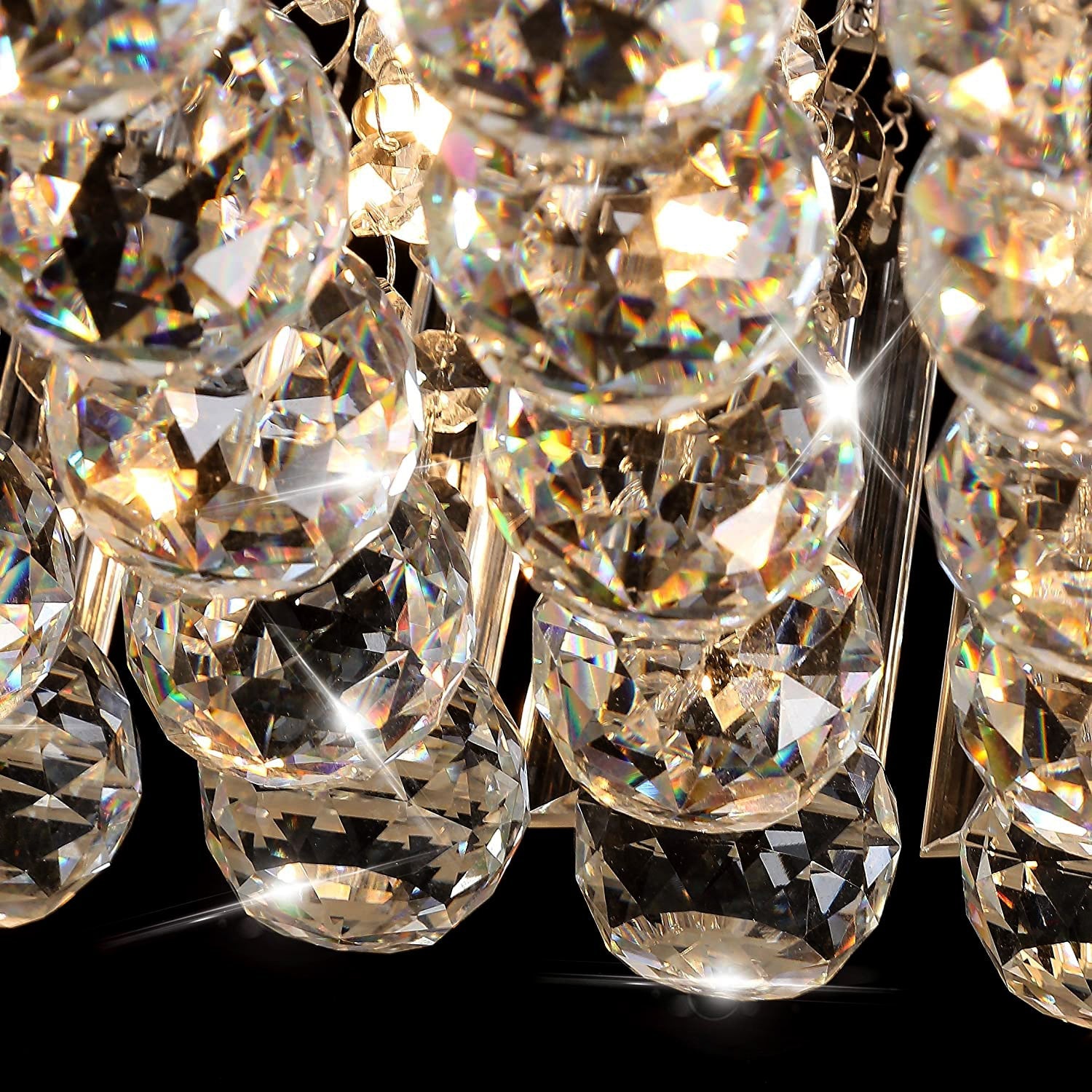 Square Rain Drop Crystal Ceiling Light - Contemporary Lighting Fixture 