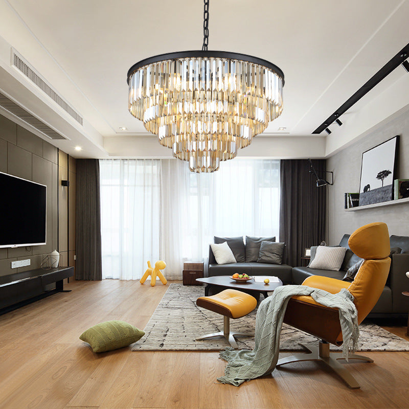 Five & Seven Tiers Crystal Chandelier - Living Room