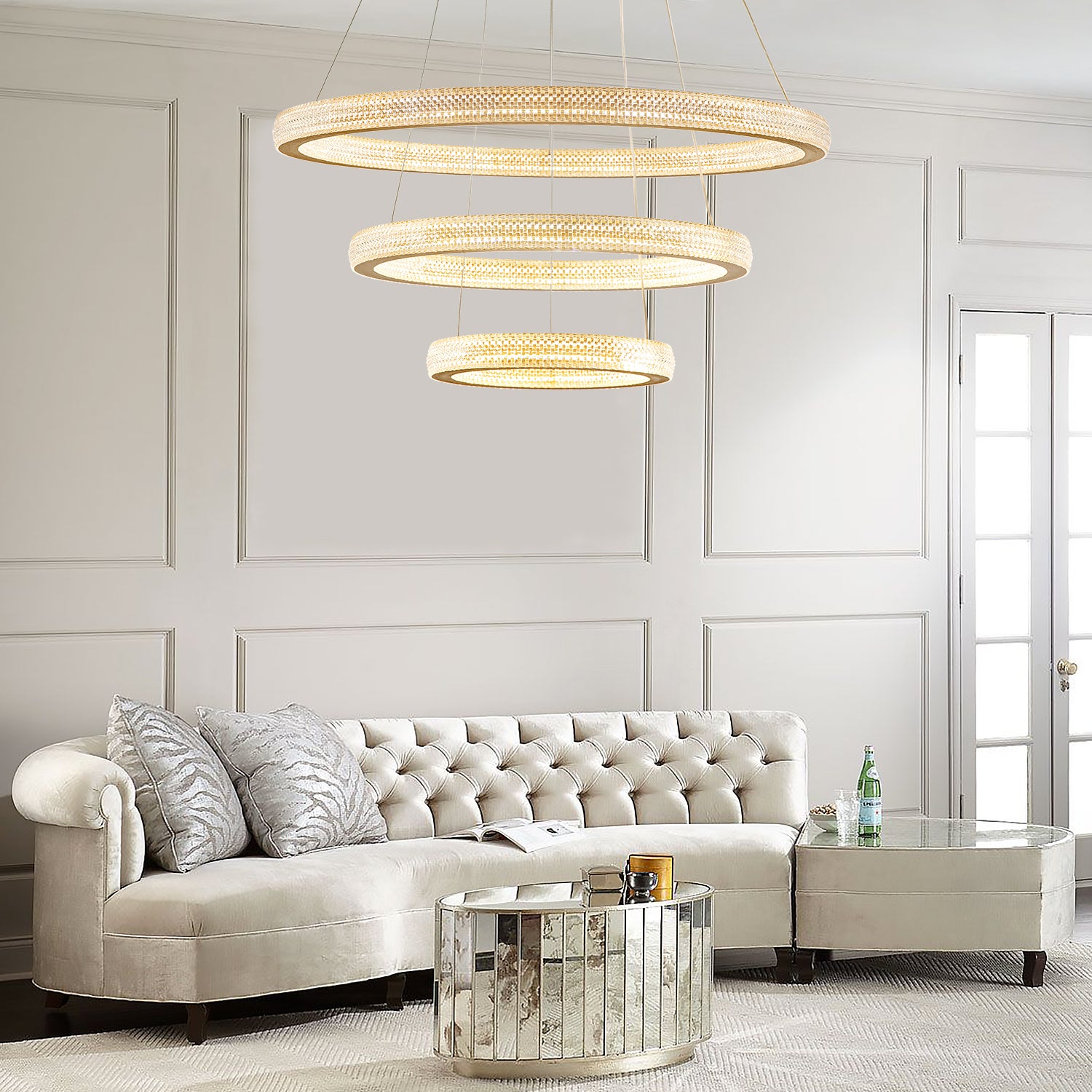 Three Rings Gold LED Chandelier | Sofary