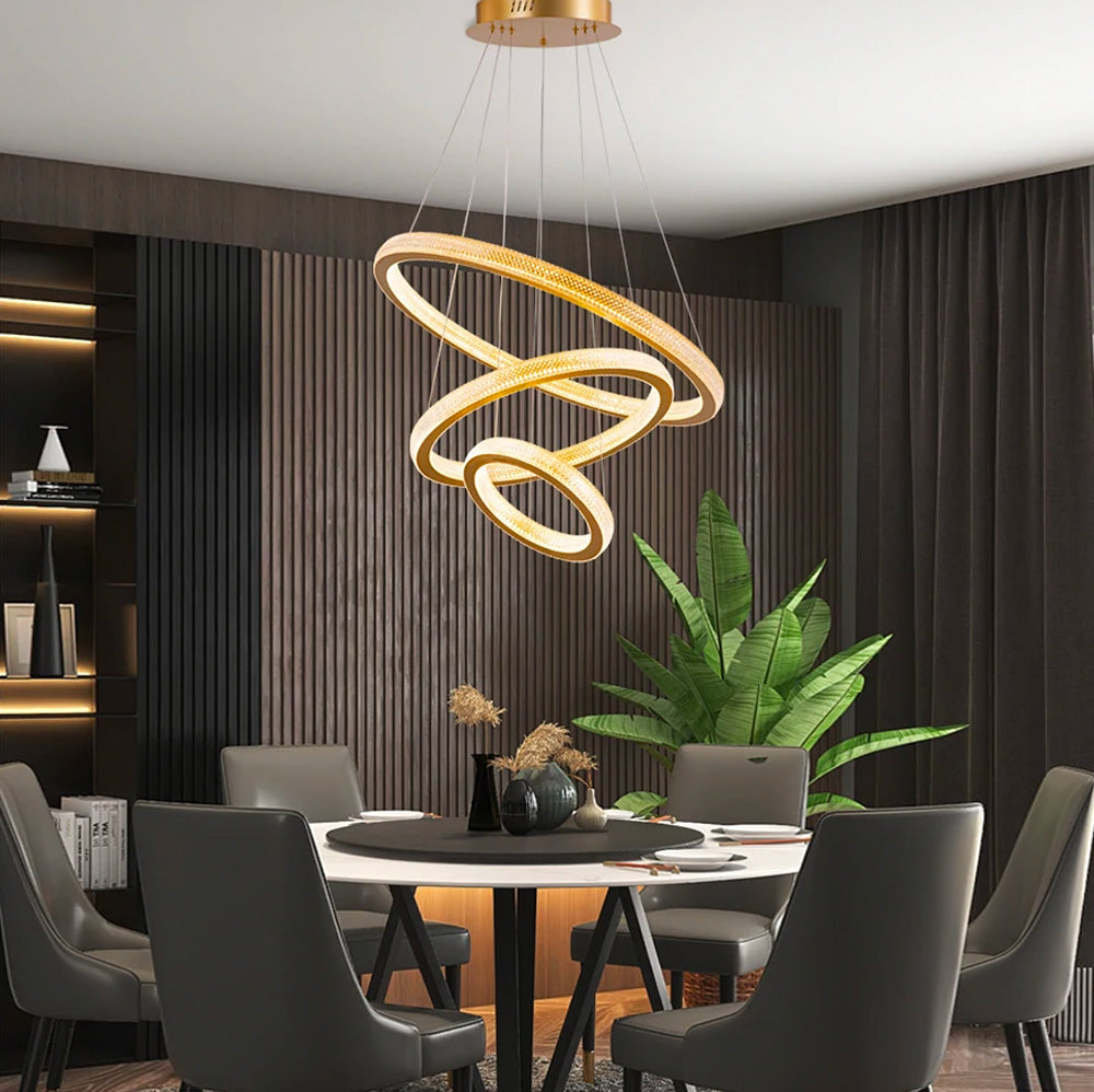 Three Rings Gold LED Chandelier - Dining Room | Sofary