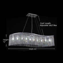 Luxury Wave Raindrop Pendant Lamp Suspension Light With Cool Light