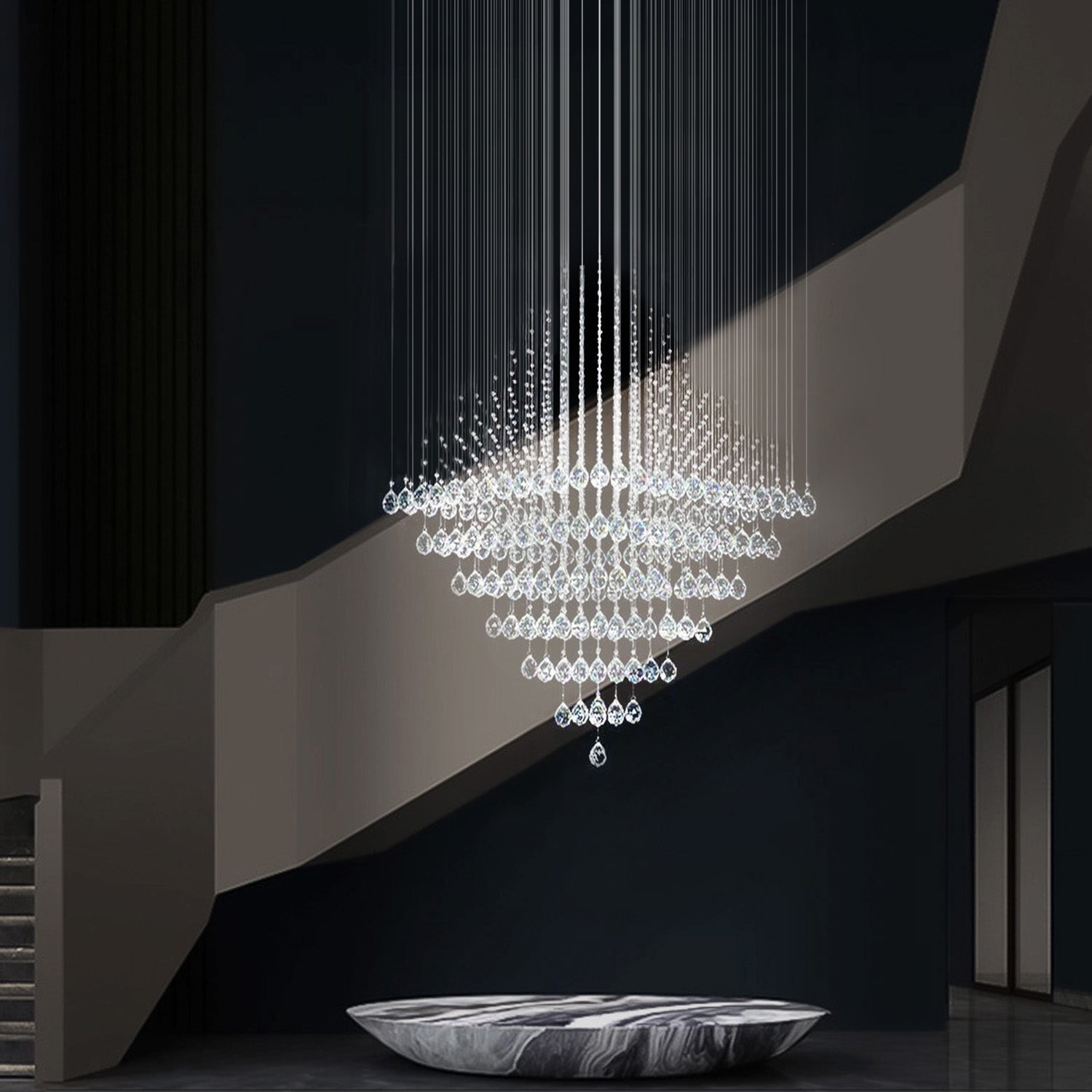 Rubik Lighting - Diamond Shape Crystal Chandelier