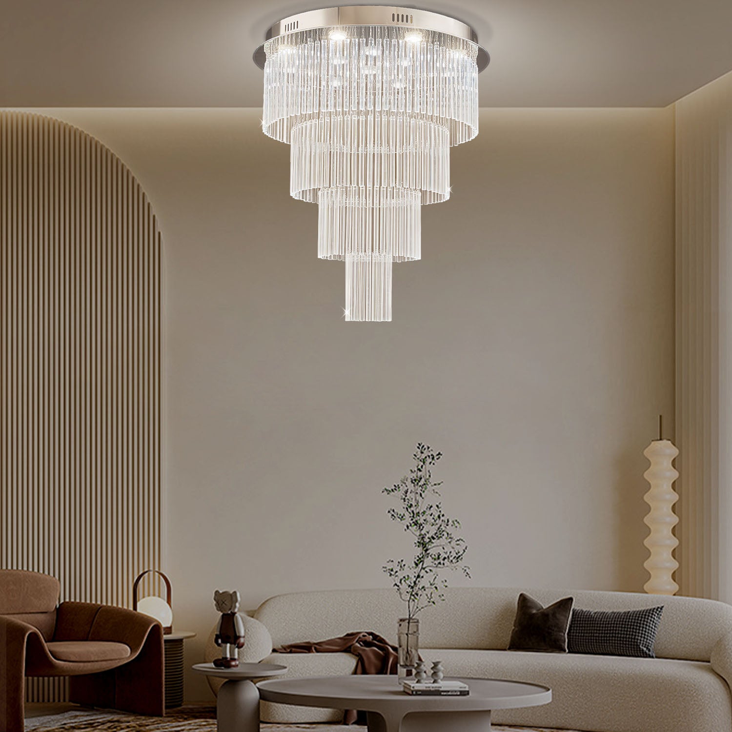 Multi Layers Round Raindrop Chandelier - Ceiling Light | Sofary