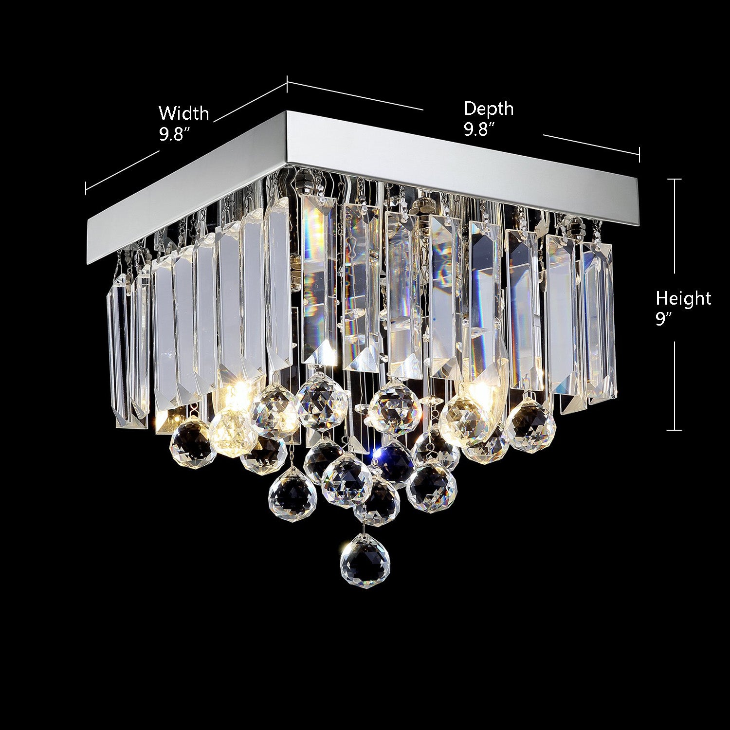 Modern Crystal Raindrop Ceiling Lighting With Warm Light