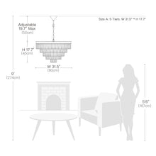 Five & Seven Tiers Crystal Chandelier - Pendant Light- Size Dimension