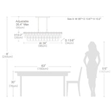 Modern Rectangular Crystal Linear Chandelier -  Pendant Light - Dimension | Sofary
