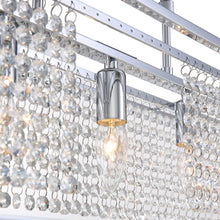 Modern Rectangular Chrome Frame  Pendant Light - Dining Room Crystal Chandelier - Dining room-detail five